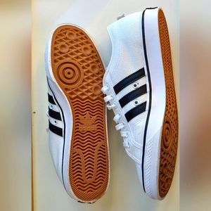 Adidas Nizza Men's Originals Canvas Sneakers. Men's 12. ~New~ Ivory/Blk Stripe